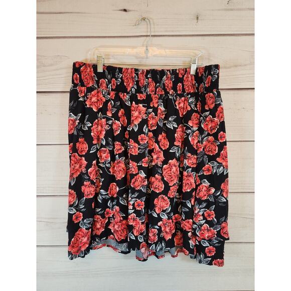 NWT Torrid Women's Multicolor Floral Print Rayon Midi Skirt Size 0X - Picture 1 of 6
